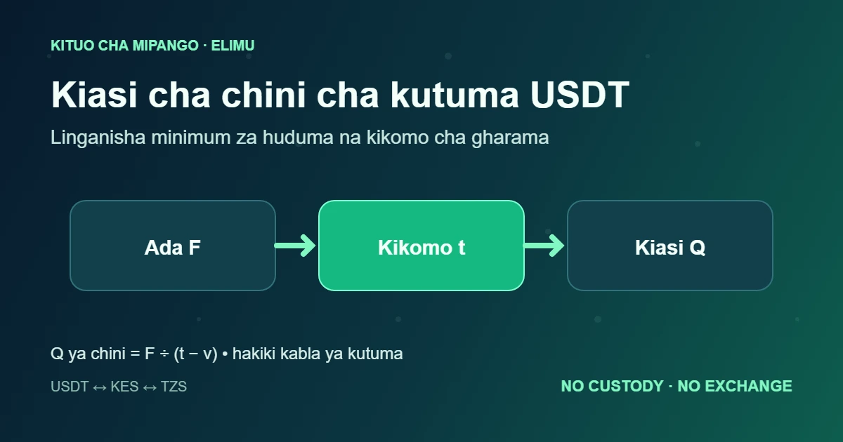Kiasi cha chini cha kutuma USDT kinachofaa ni kipi?
