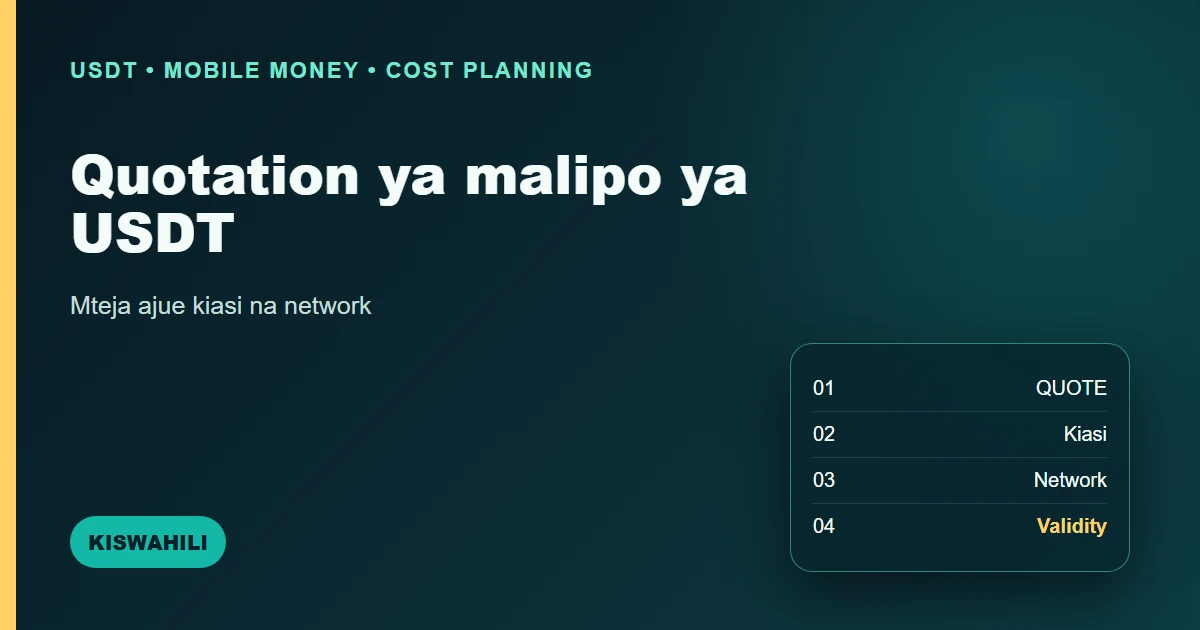 Jinsi ya kuandaa quotation ya malipo ya USDT
