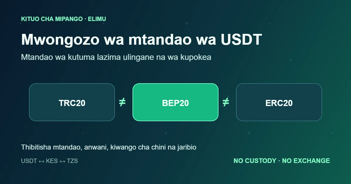Jinsi ya kuchagua mtandao wa USDT: TRC20, BEP20 au ERC20