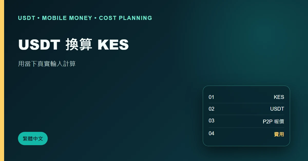 USDT 換算 KES：手工計算最後實收