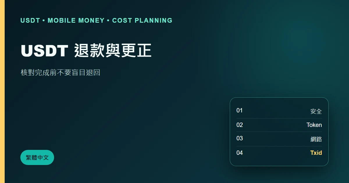 USDT 錯額、超付與退款：安全更正指南